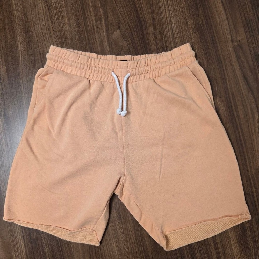 H&M Sweat Shorts Mens Medium Peach Excellent Regular Fit Drawstring Casual M147